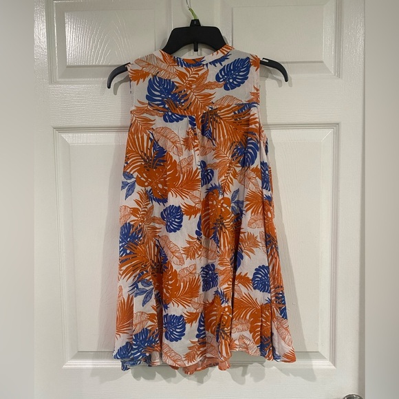 UMGEE 2 Tunic Blouses Size S Tropical Floral Relaxed Casual Boho Flowy Swing Top - Picture 6 of 15